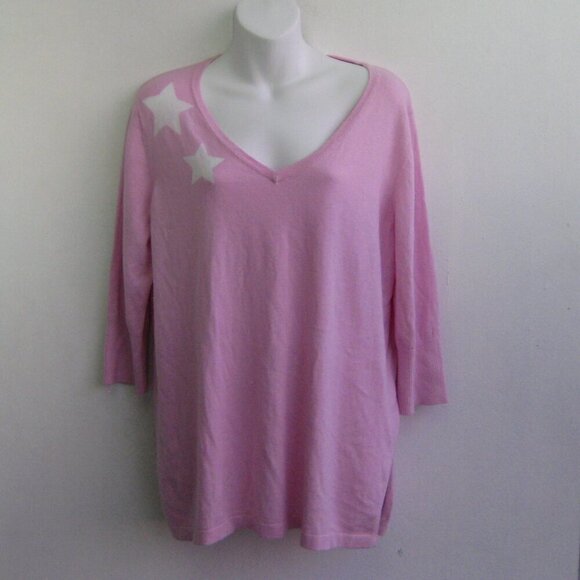 Brodie Fine Cashmere Whisper Wild Rose V Neck Sweater Soft Luxury Large New NWT - Picture 1 of 3